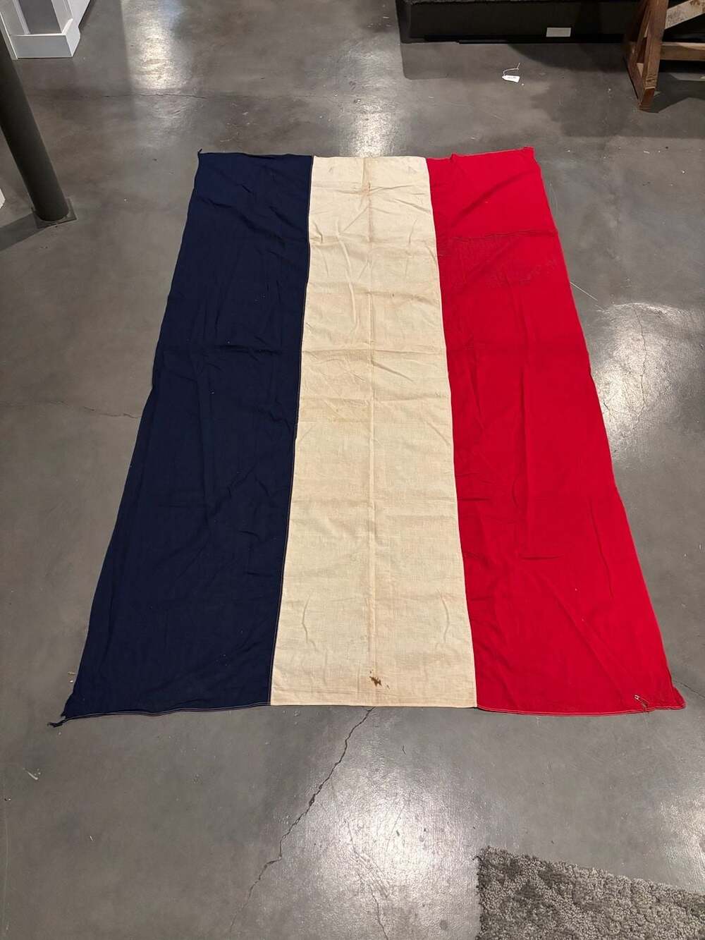 Vintage Large Sewn Cotton Netherlands Tricolour Flag Banner 50x82